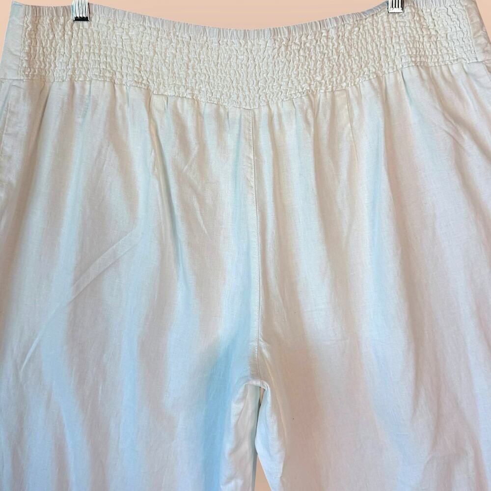 Cato C EST 1946 Linen Blend Wide Leg Pullon Pants Lounge Womens 26/28W White - Picture 7 of 13